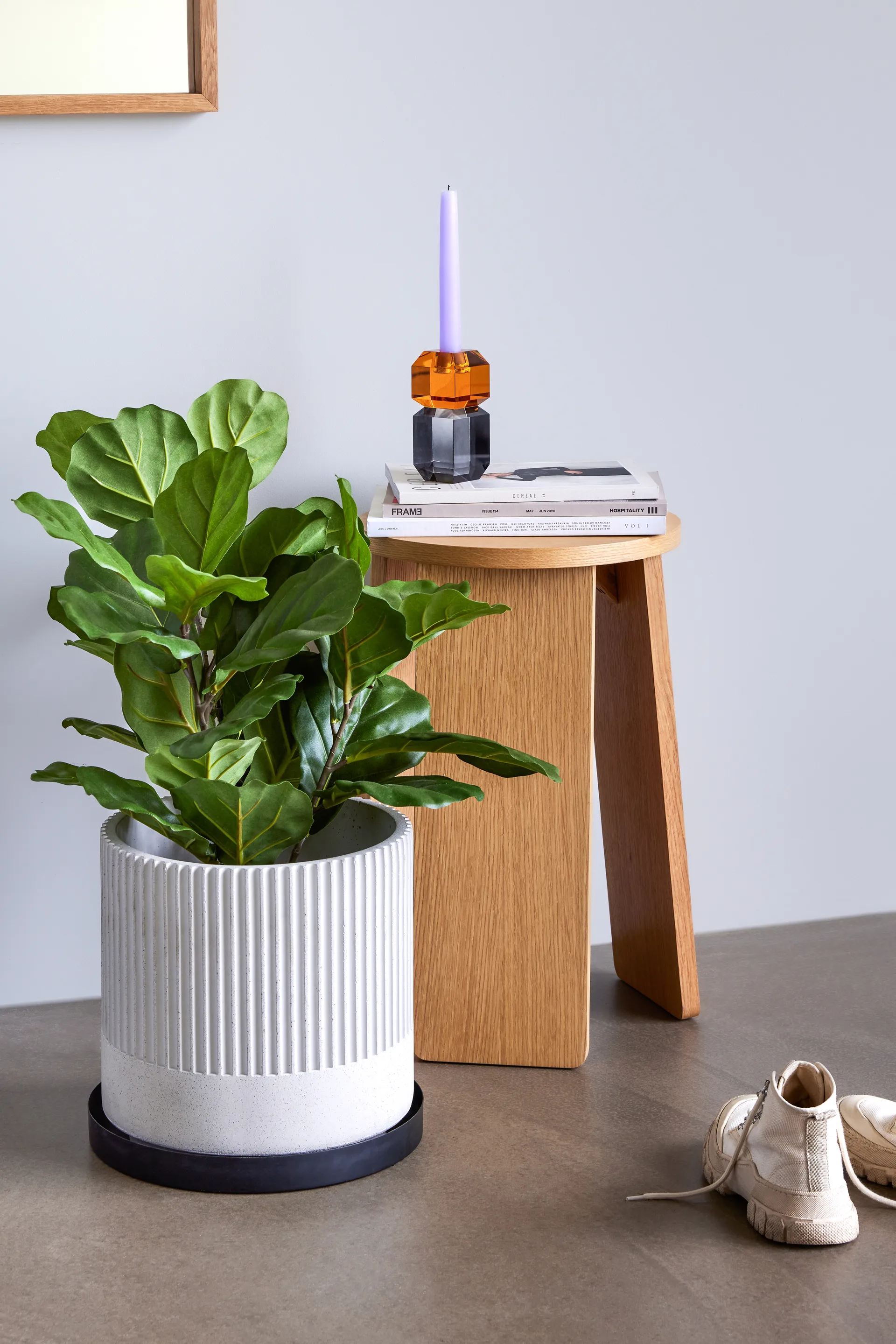 Gem candle holder, Orange-grey Hübsch