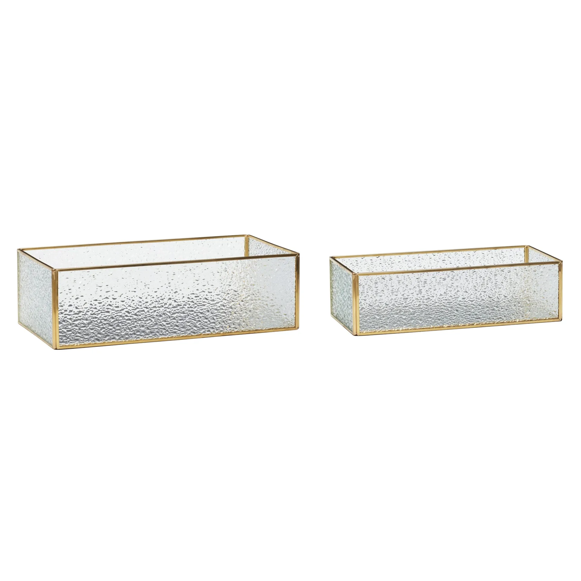 Glass box 2-pack, Brass-clear Hübsch Interior