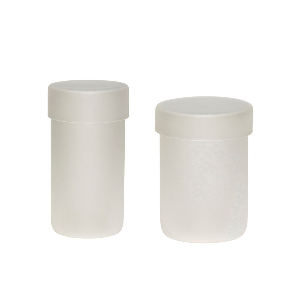 Hübsch Glass storage jar 2-pack Frost | Scandinavian Design | Storage jars | White
