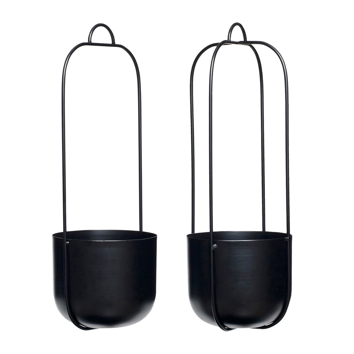 Hübsch Hanging planter 2-pack Black | Scandinavian Design | Flower pots | Black
