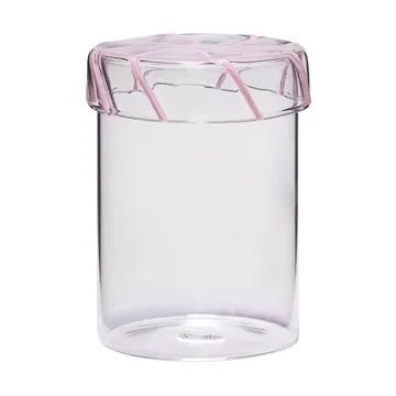 Heir storage jar glass medium - Pink - Hübsch Interior