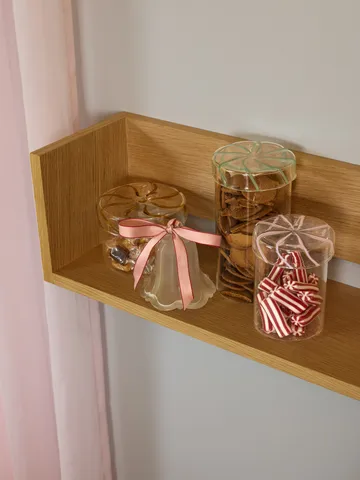 Heir storage jar glass medium - Pink - Hübsch Interior