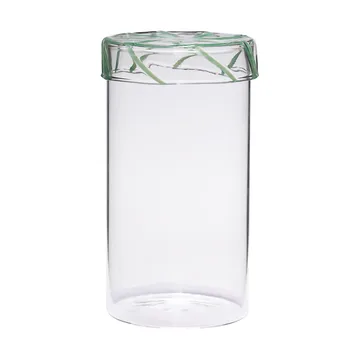 Heir storage jar glass tall - Green - Hübsch Interior