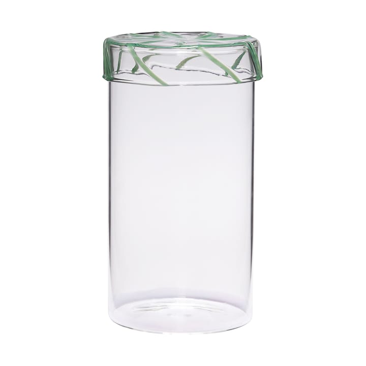 Heir storage jar glass tall - Green - Hübsch