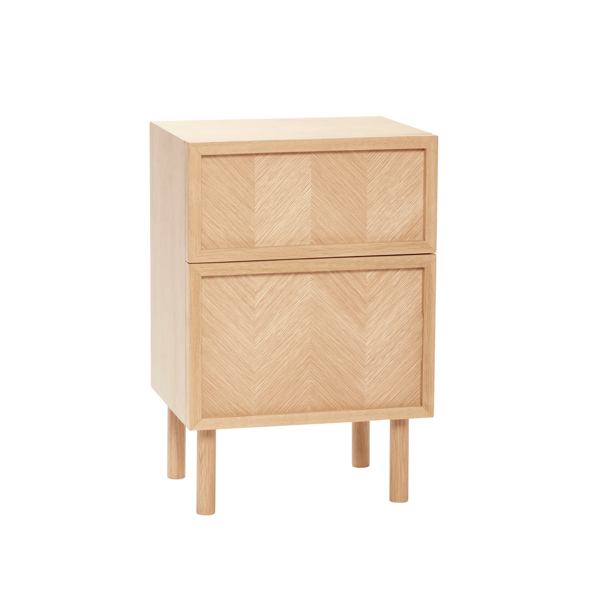 Hübsch Herringbone bedside table Oak | Scandinavian Design | Bedside tables | Beige