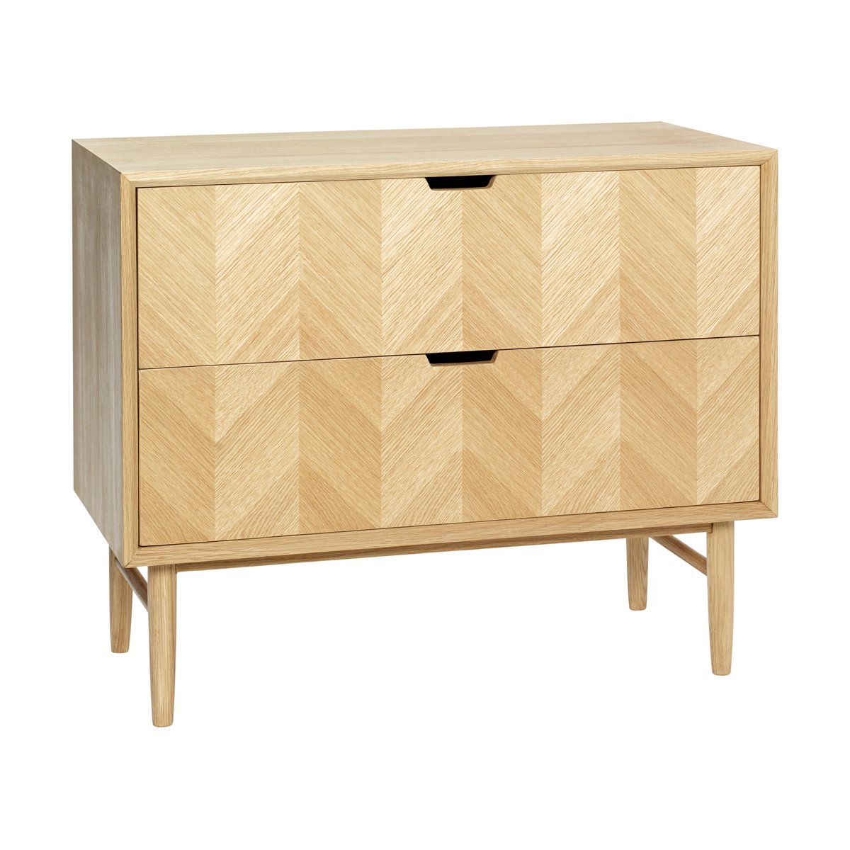 Hübsch Herringbone chest of drawers with compartments Oak