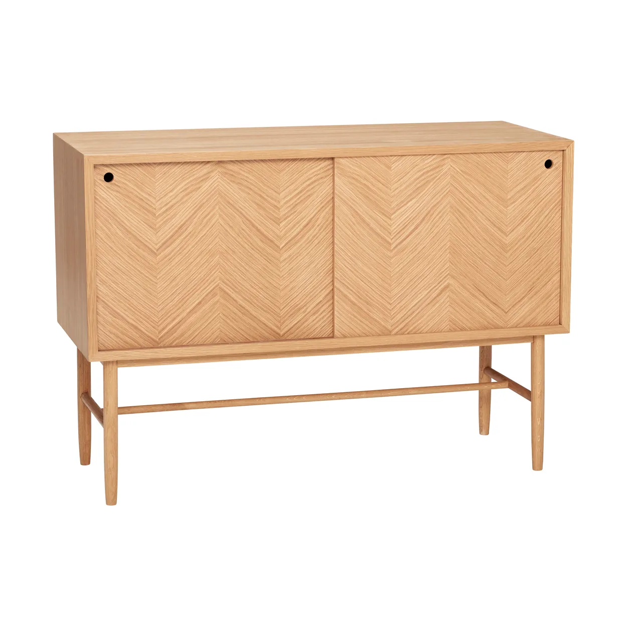 Hübsch Herringbone dresser with sliding doors Oak | Scandinavian Design | Dressers & sideboards | Beige