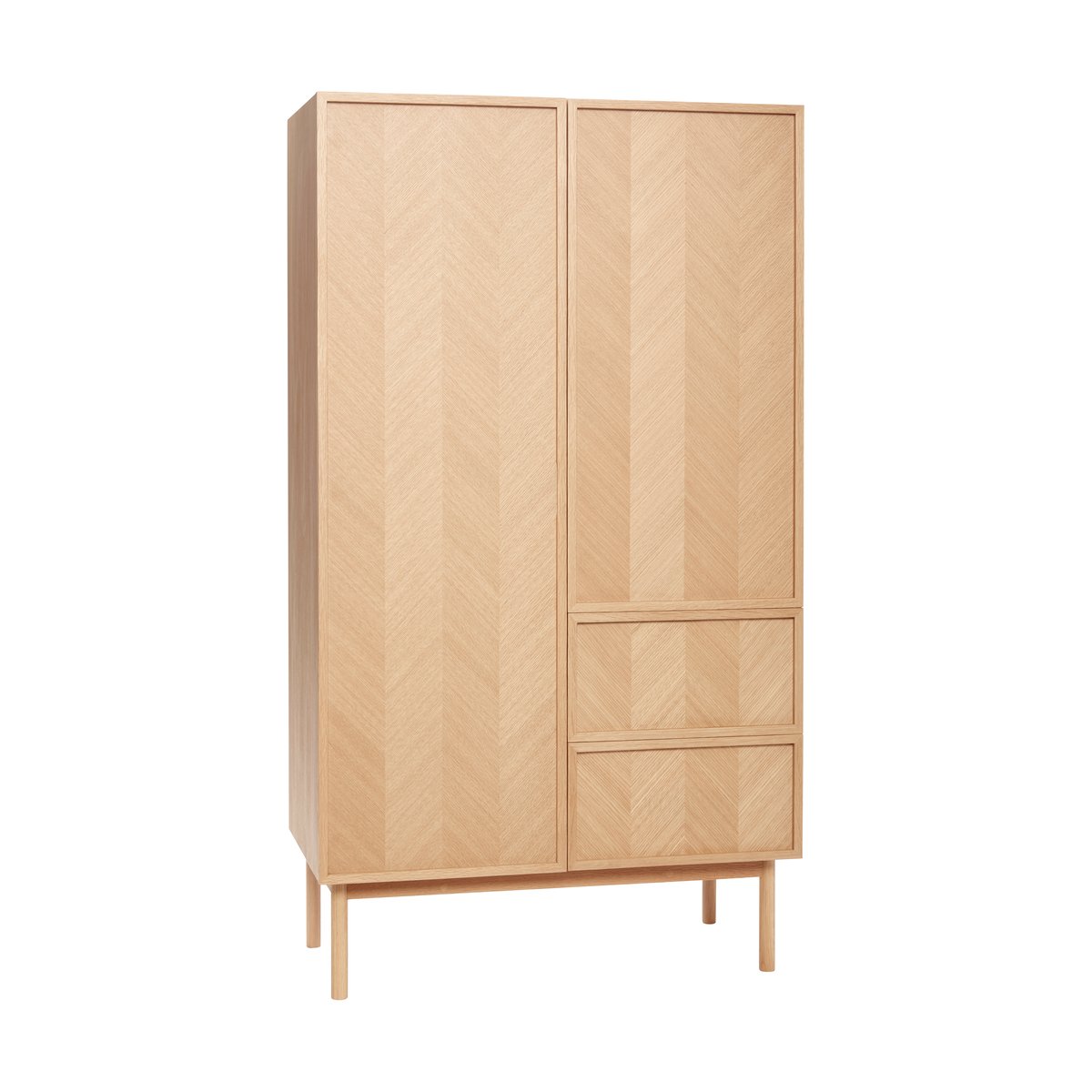 Hübsch Herringbone wardrobe large Oak | Scandinavian Design | Display & glass cabinets | Beige