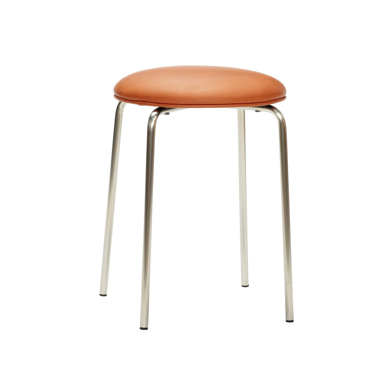 Hübsch stool H48 cm Metal-nickel-brown | Scandinavian Design | Stools | Orange