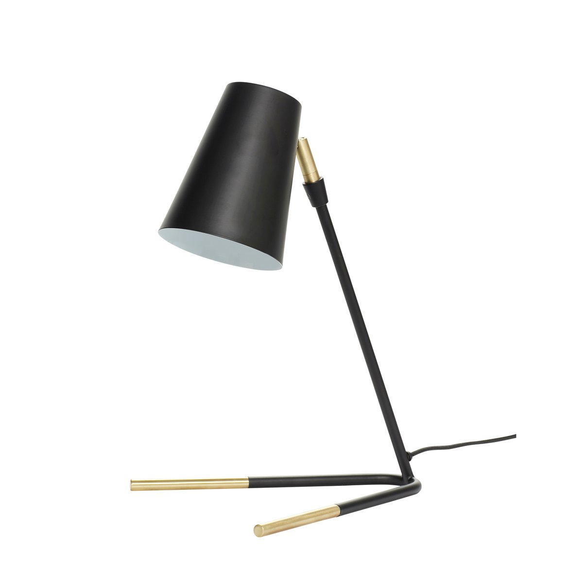 Hübsch table lamp H46 cm Brass-black | Scandinavian Design | Desk & table lamps |