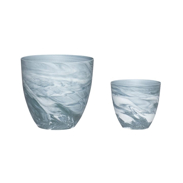 Hübsch tealight holder 2-pack - Dark gray-white - Hübsch