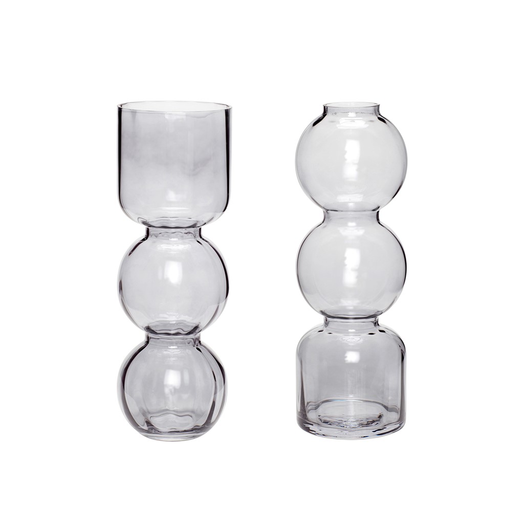 Hübsch Hübsch vase 2-pack 12x25 cm Gray | Scandinavian Design | Vases | Grey