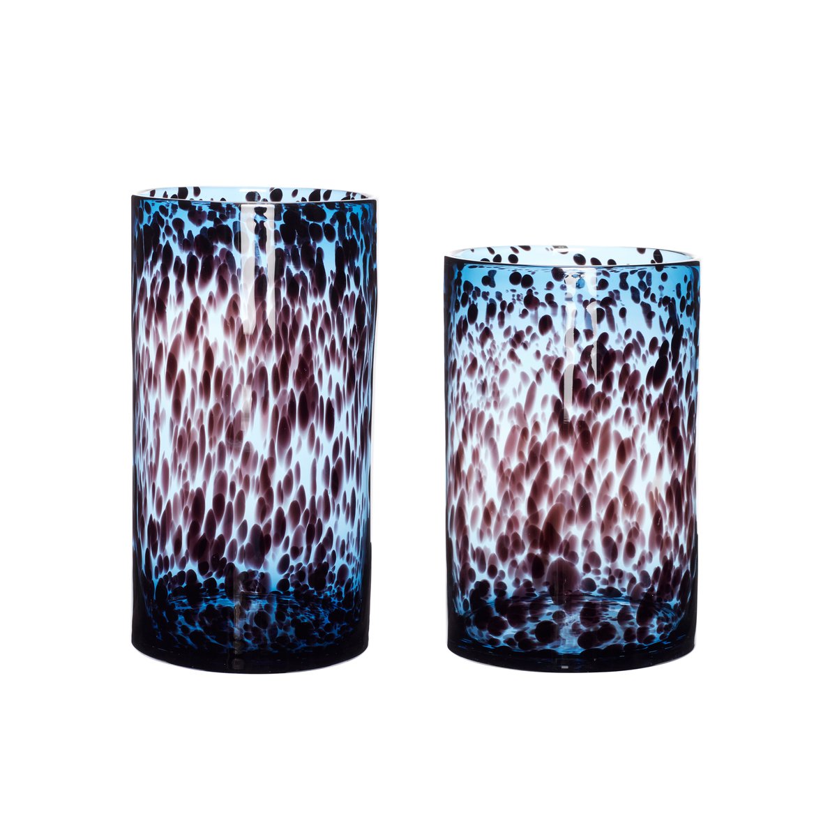 Hübsch Hübsch vase 2-pack Blue-bordeaux