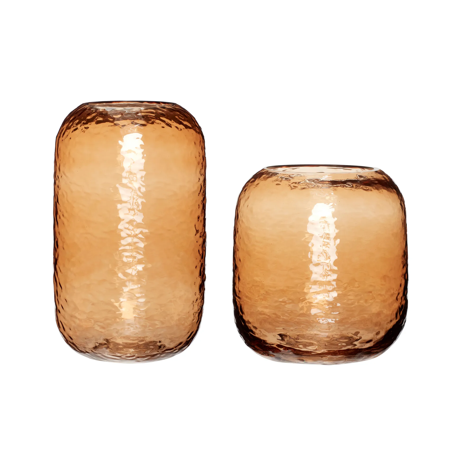 Hübsch vase 2-pack, Glass-amber Hübsch Interior