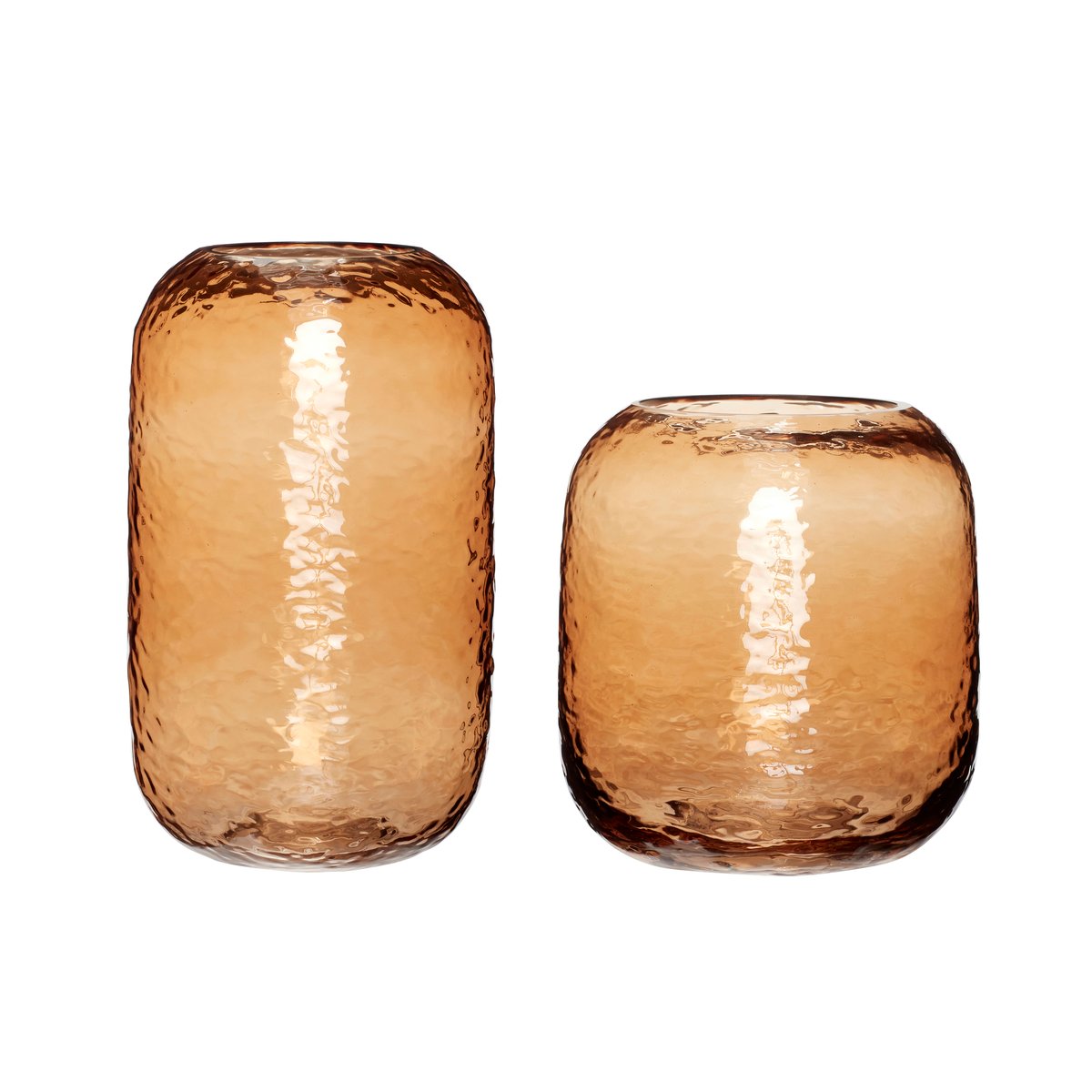 Hübsch vase 2-pack Glass-amber | Scandinavian Design | Vases | Orange