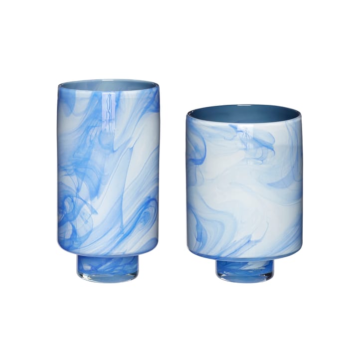 Hübsch vase 2-pack - White-blue - Hübsch