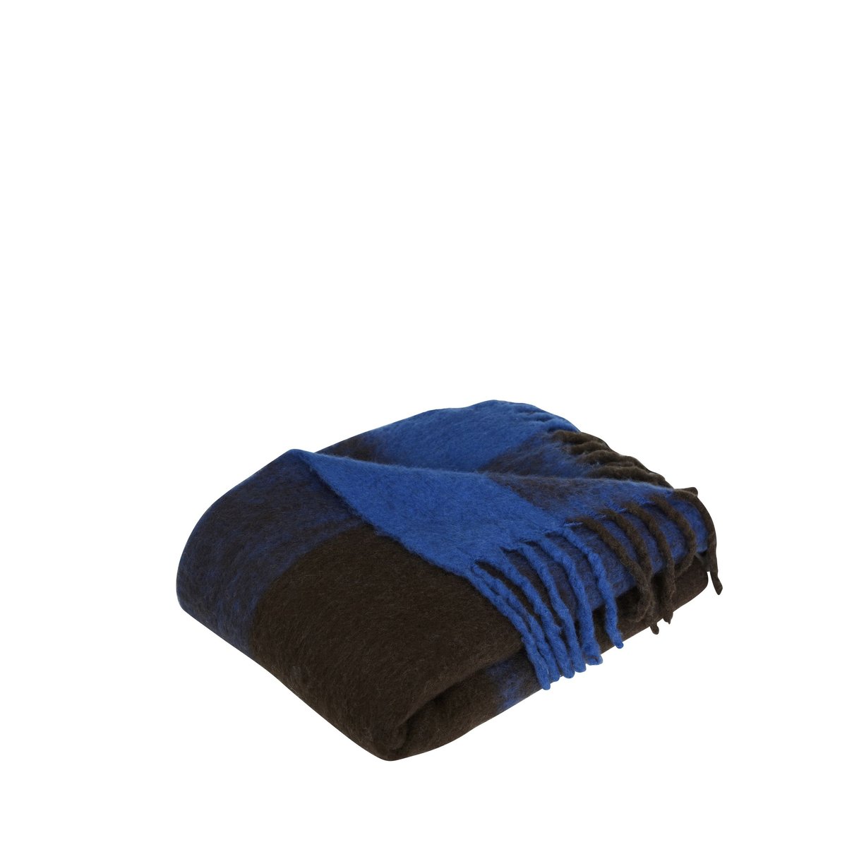 Hübsch Inlet throw blanket 140x200 cm Blue | Scandinavian Design | Wool blankets & throws | Brown