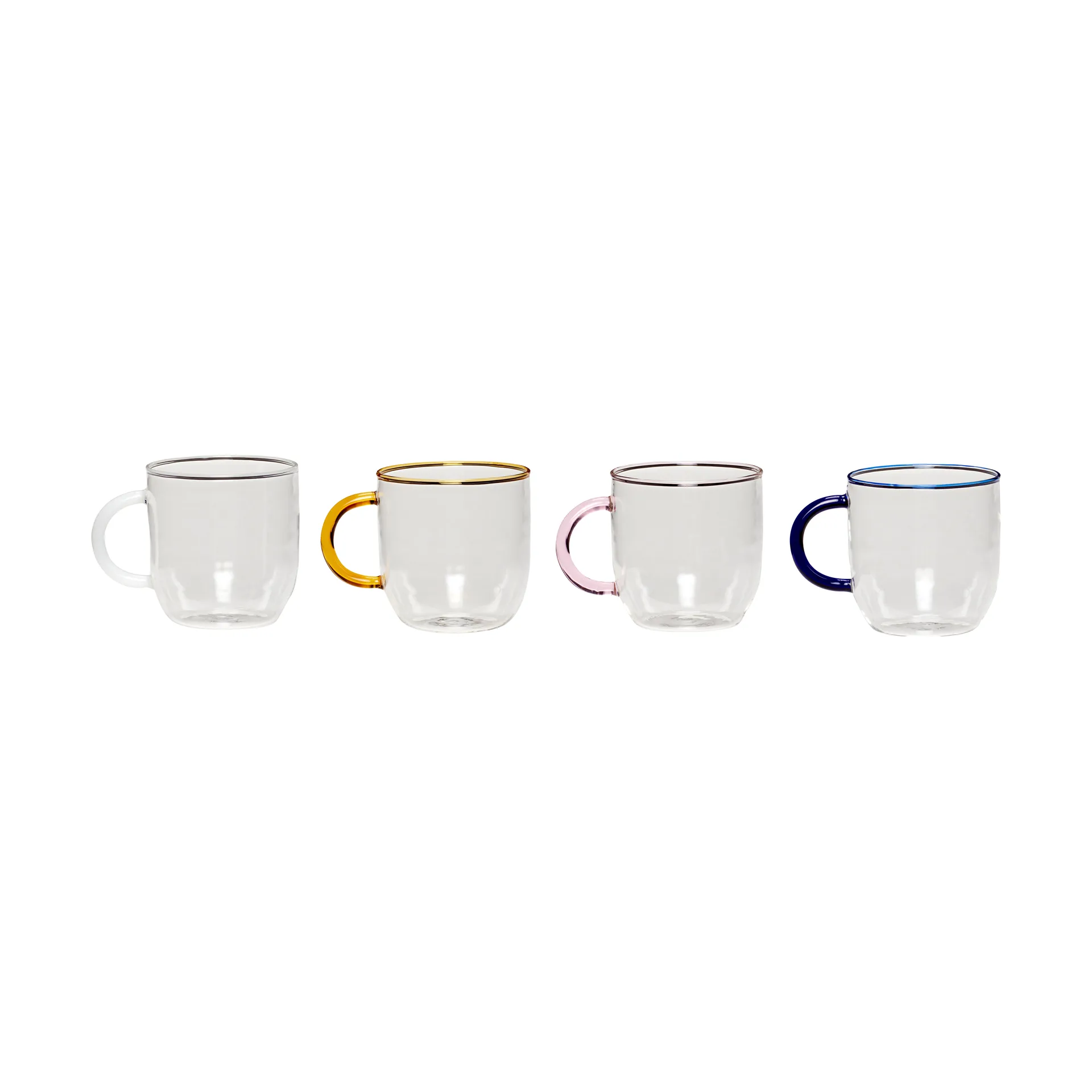 Kiosk glass mug set 4 pieces, Multicolor Hübsch Interior