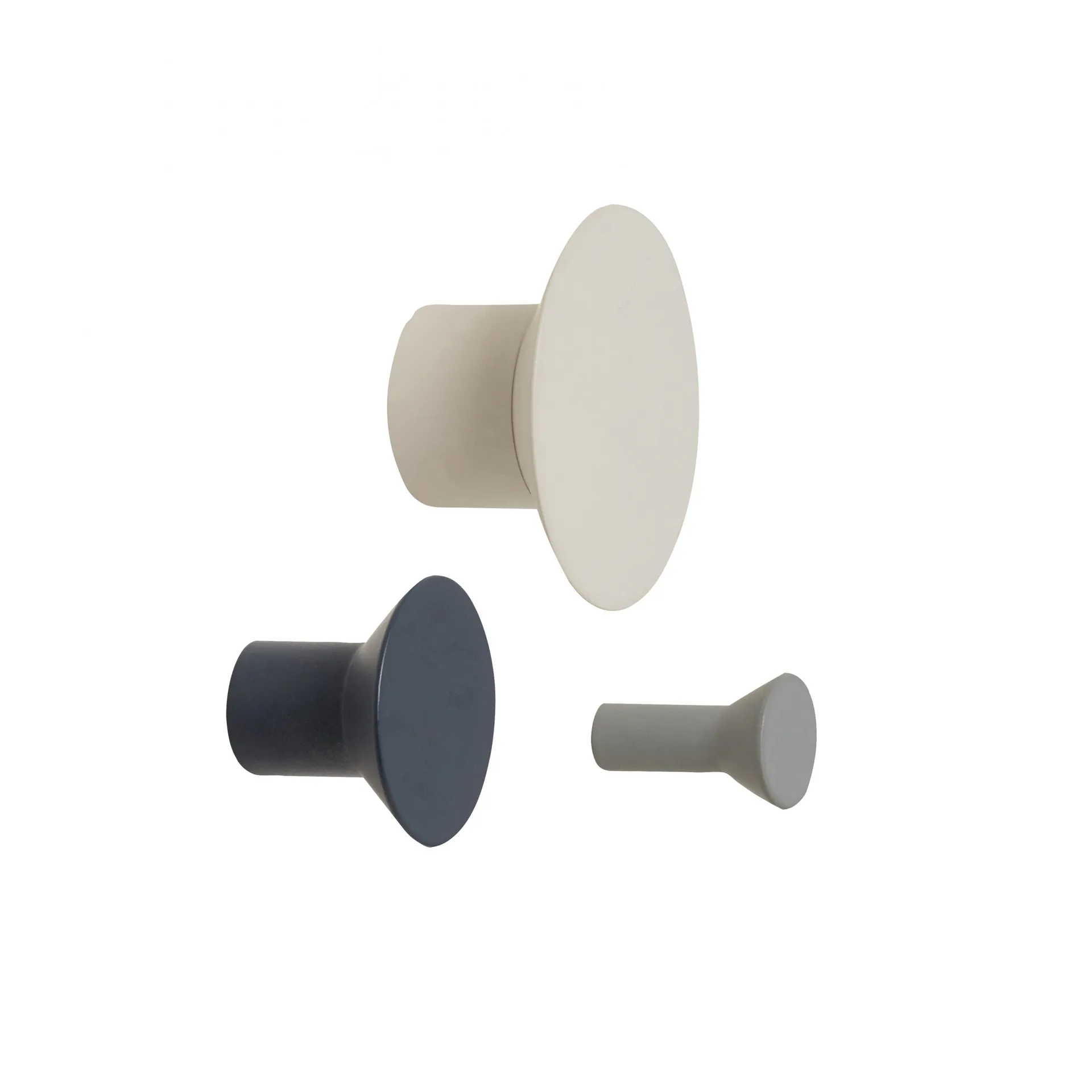 Knob 3-pack, Metal-light gray-dark gray Hübsch Interior