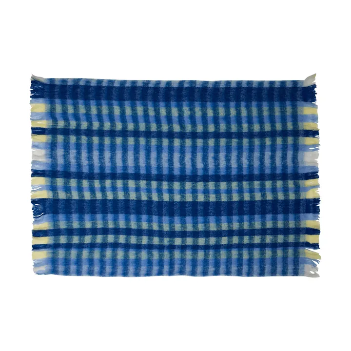 Loom throw blanket - Blue, 140x200 cm - Hübsch