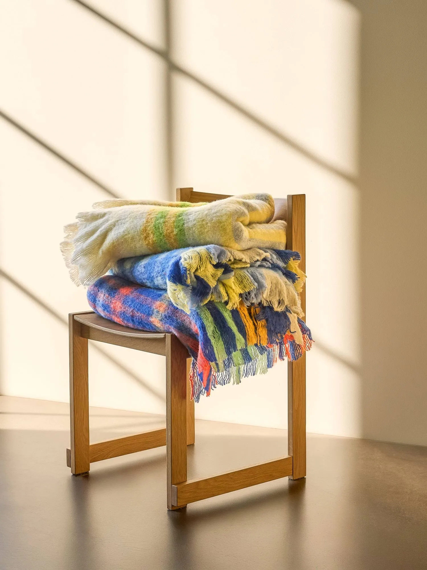 Loom throw blanket, Blue, 140x200 cm Hübsch Interior