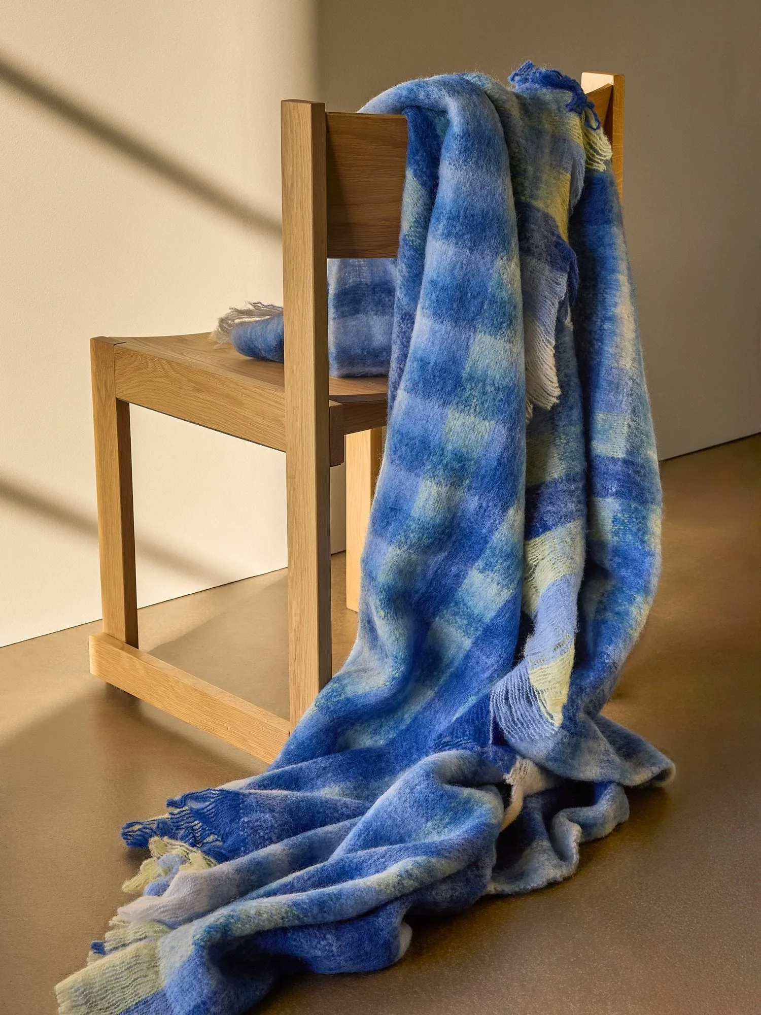 Loom throw blanket, Blue, 140x200 cm Hübsch Interior