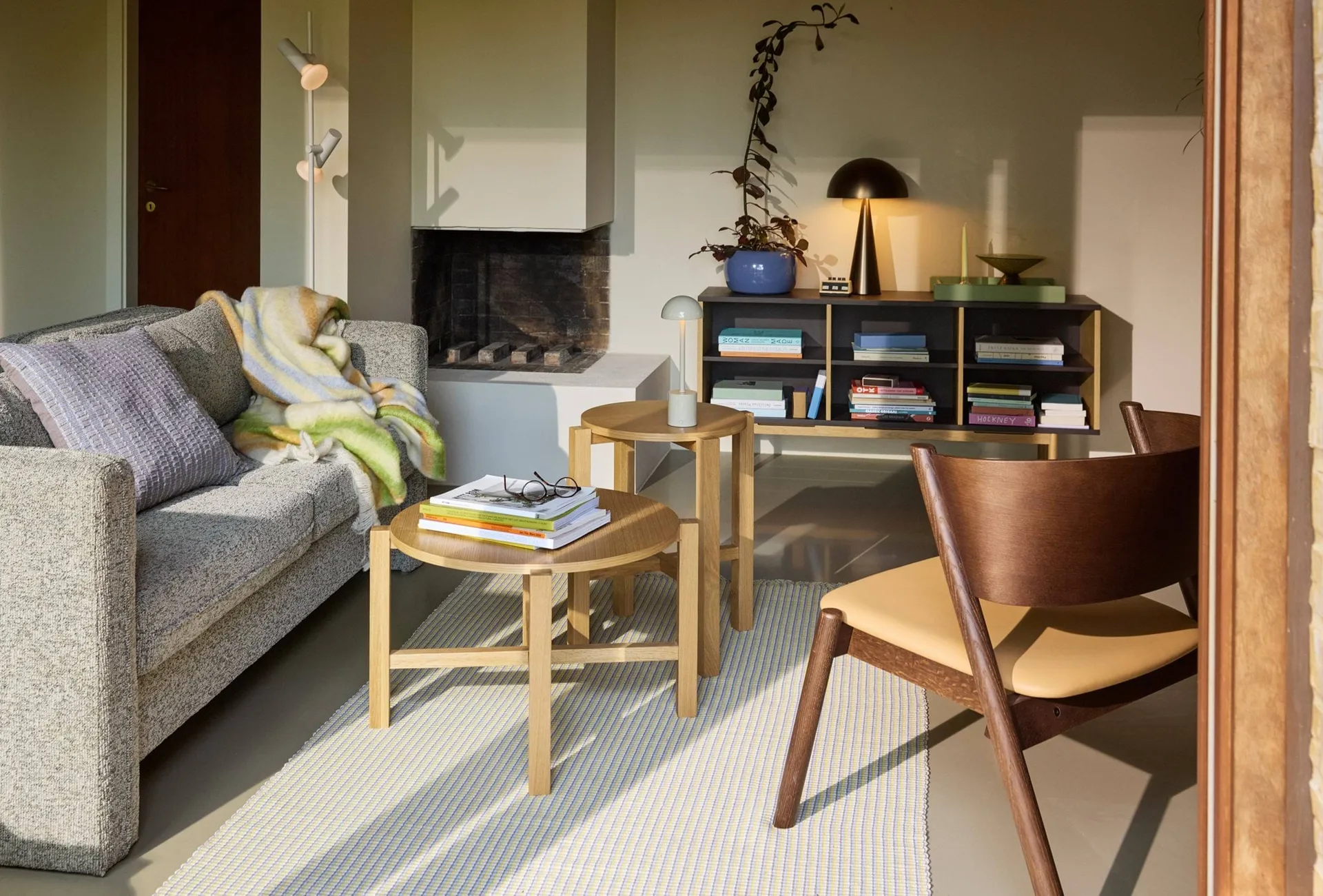 Loom throw blanket, Yellow, 140x200 cm Hübsch Interior