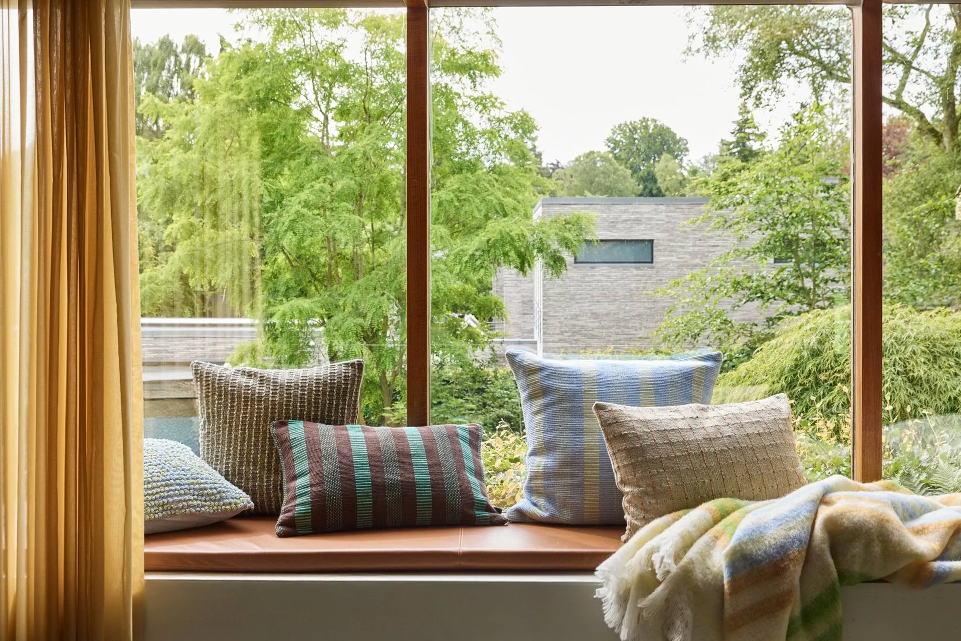 Loom throw blanket, Yellow, 140x200 cm Hübsch Interior