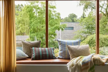 Loom throw blanket - Yellow, 140x200 cm - Hübsch Interior