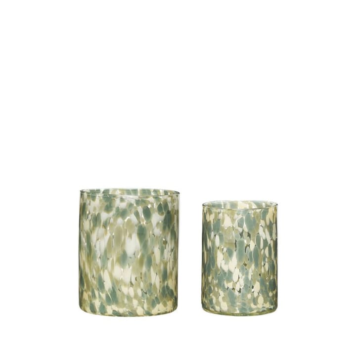 Luce candle lantern 2-pack - Green - Hübsch