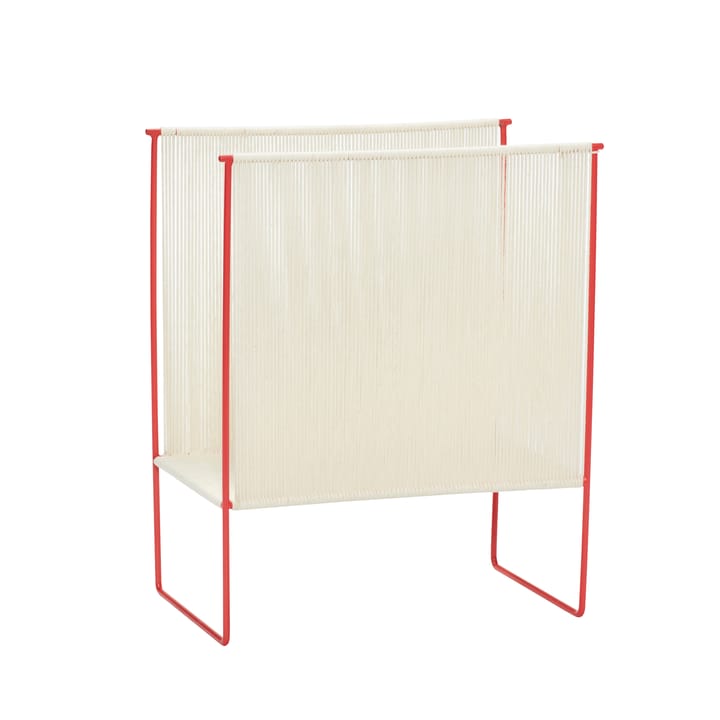Magazine holder cotton cord - Metal-nature-red - Hübsch