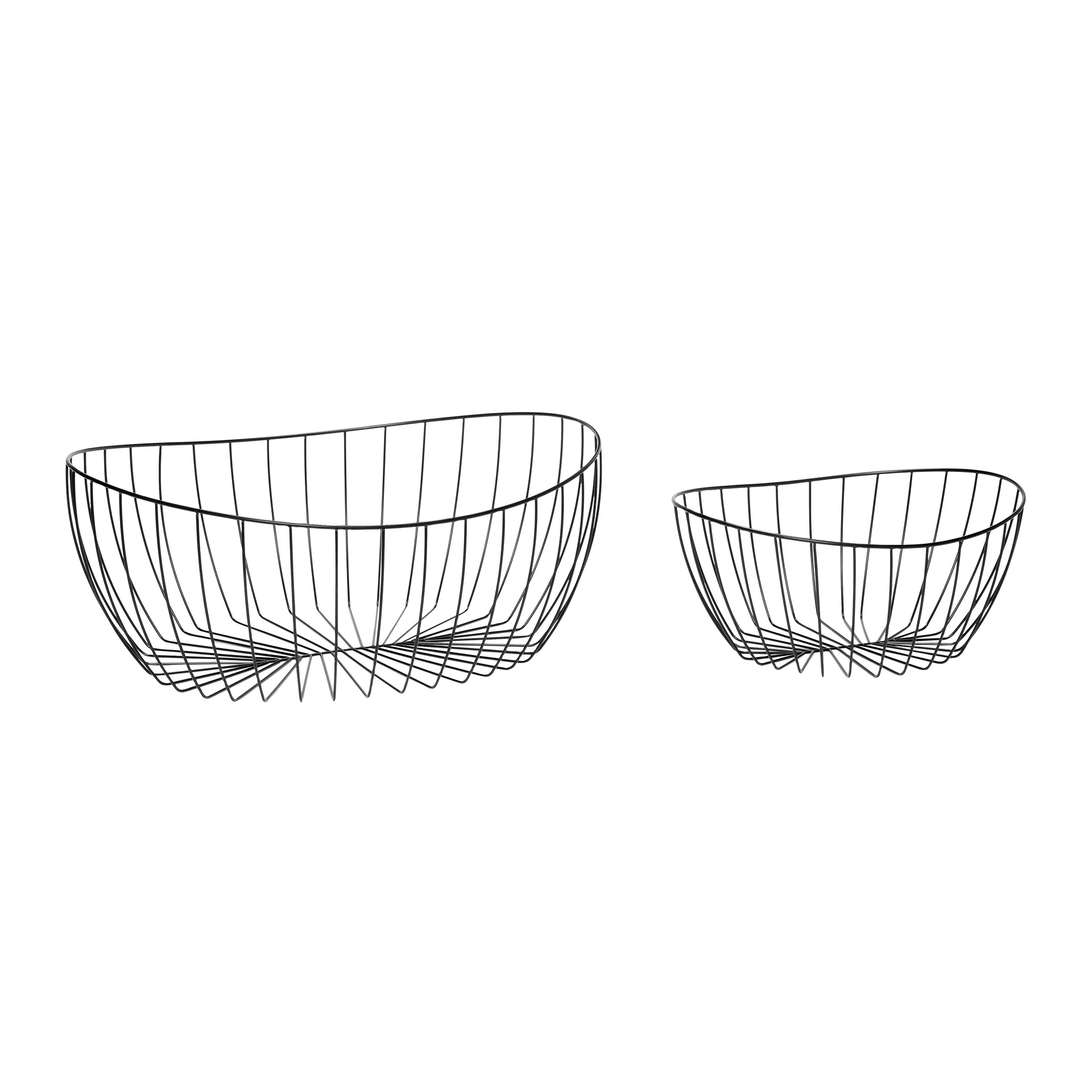 Metal black wire basket 2-pack, Black Hübsch Interior