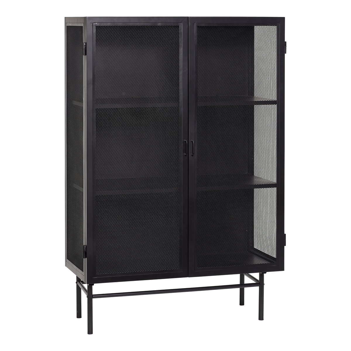 Hübsch Metal cabinet 100x45x150 cm Black | Scandinavian Design | Display & glass cabinets | Black