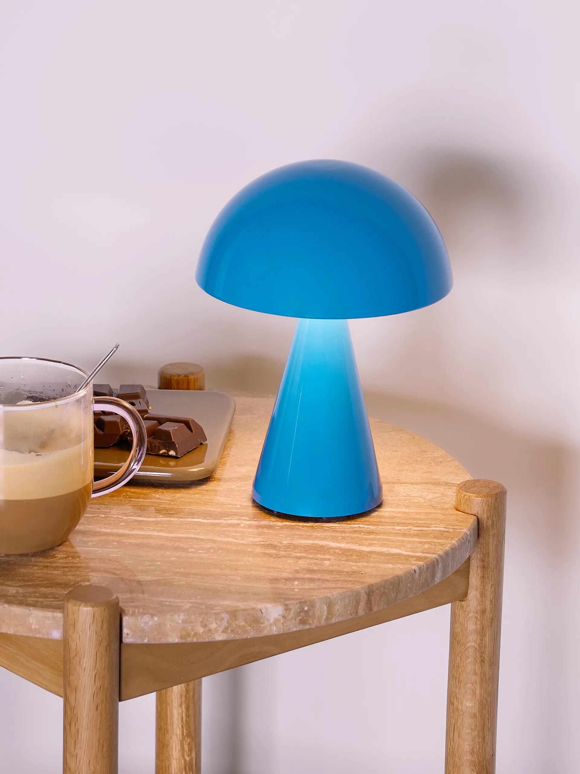 Mush portable table lamp, Blue Hübsch Interior