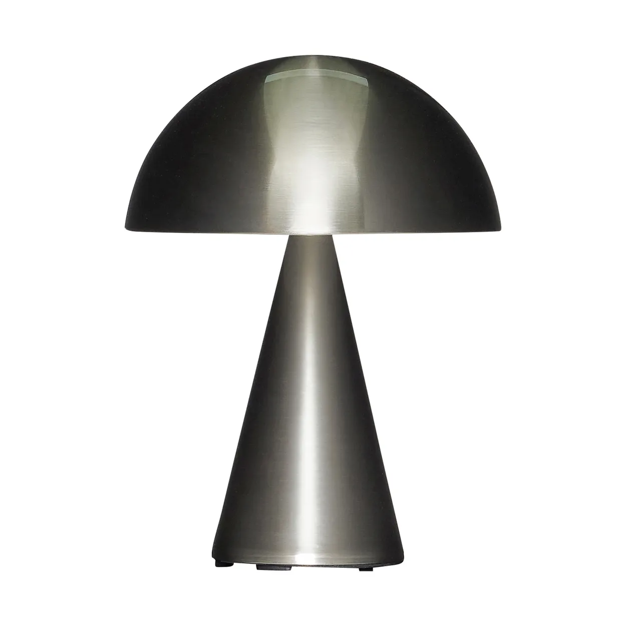 Hübsch Mush portable table lamp Nickel | Scandinavian Design | Desk & table lamps | Silver-coloured