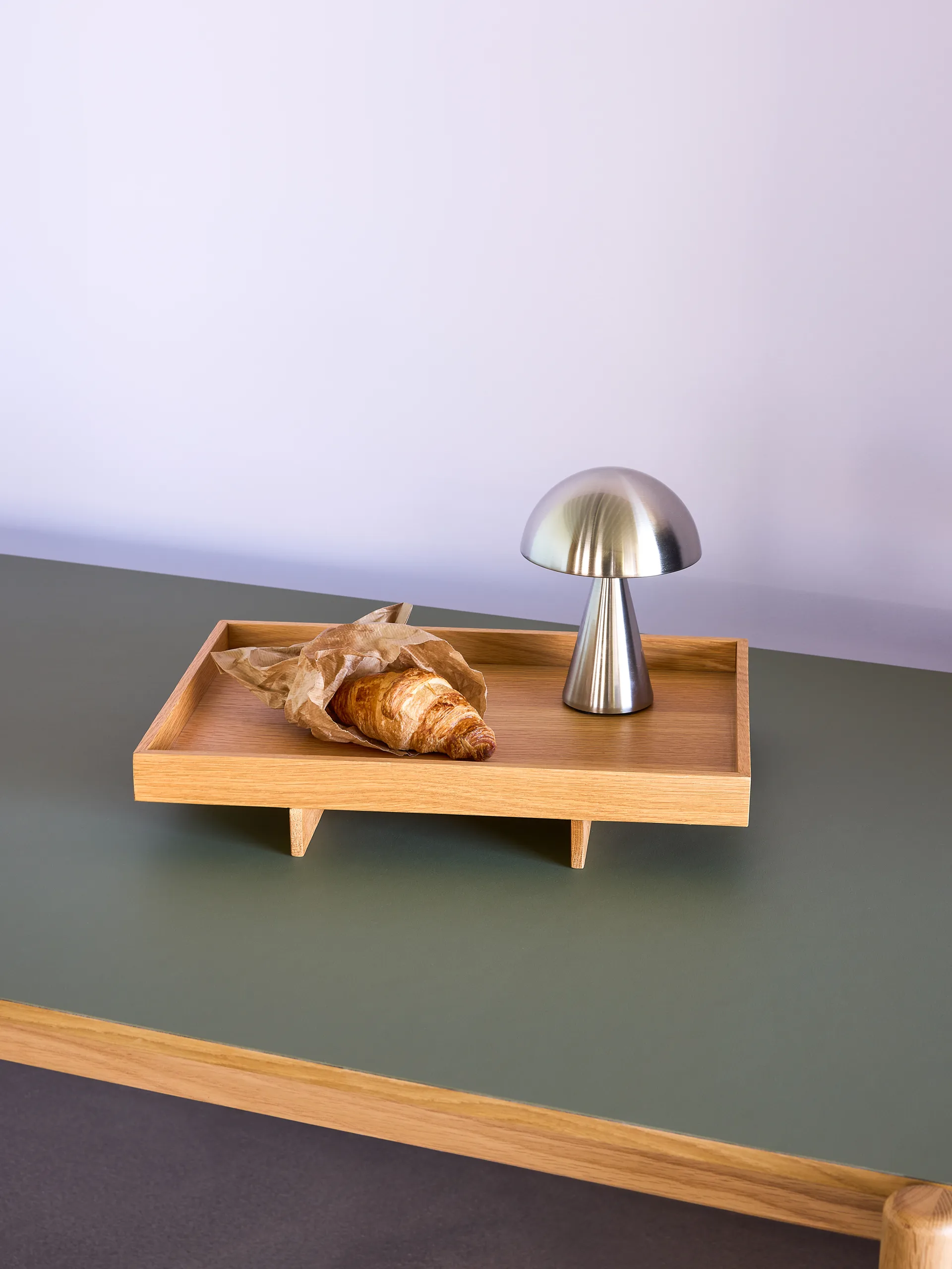 Mush portable table lamp, Nickel Hübsch Interior