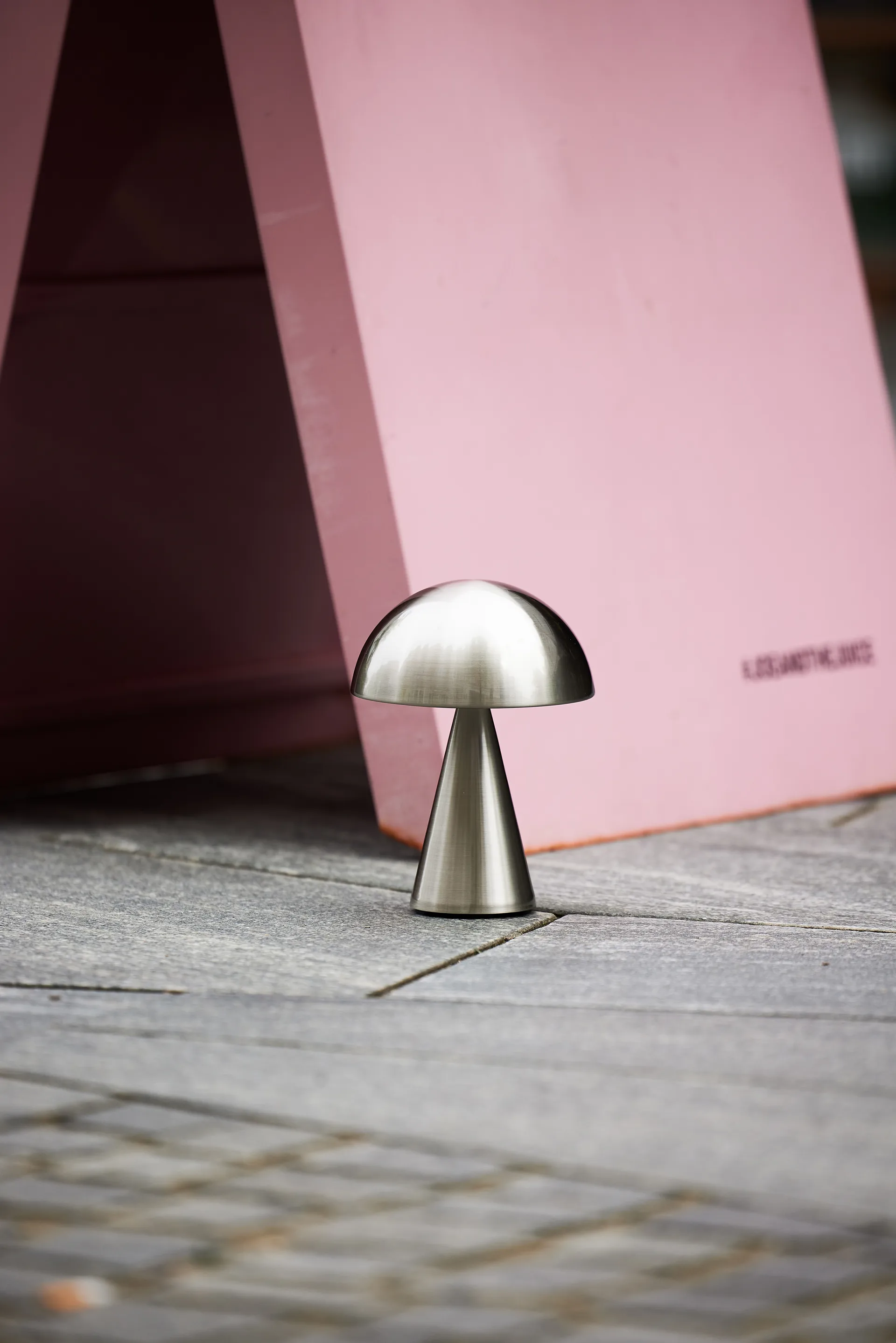 Mush portable table lamp, Nickel Hübsch Interior