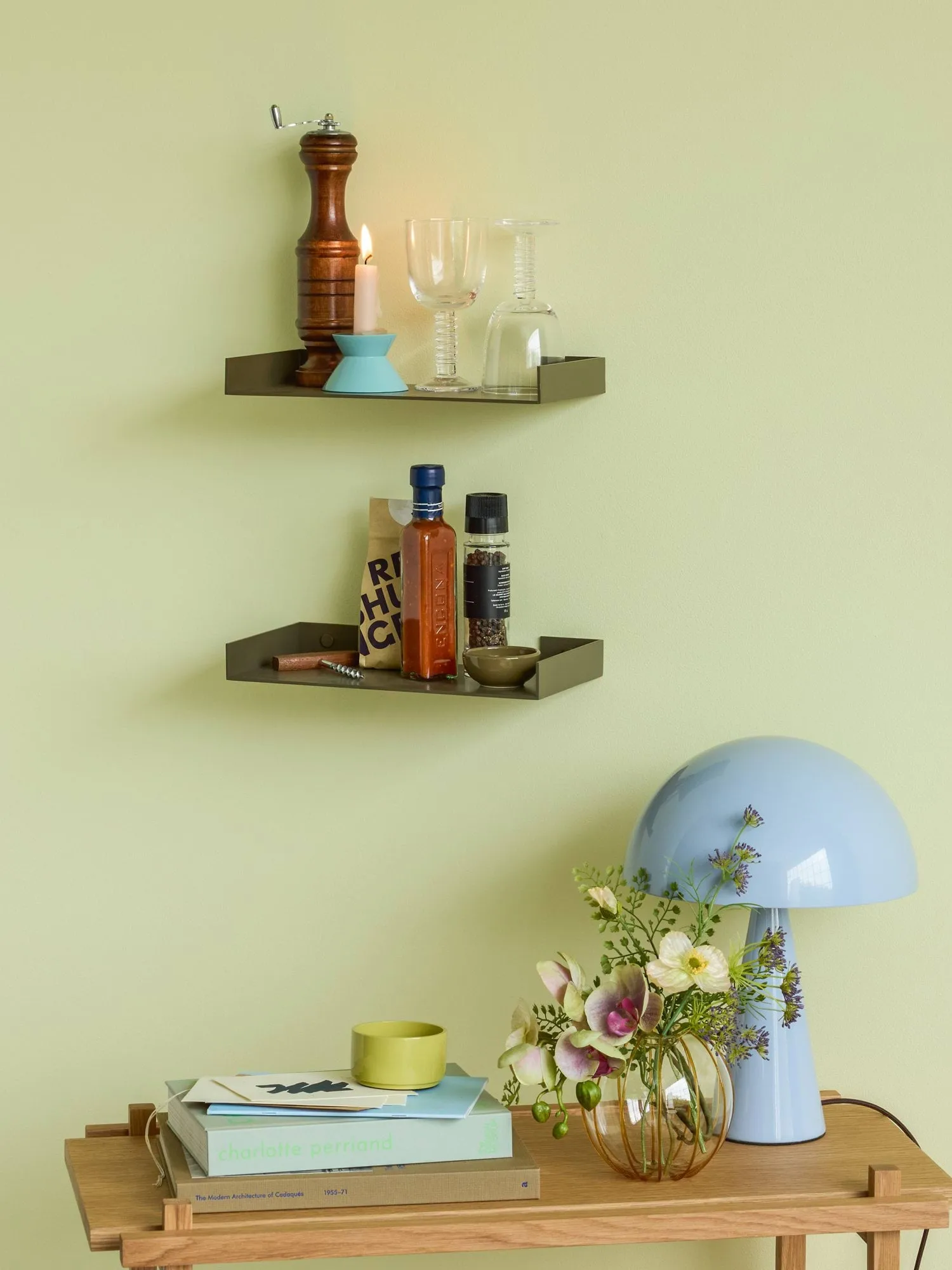 Mush table lamp, Ice blue, mini 34 cm Hübsch Interior