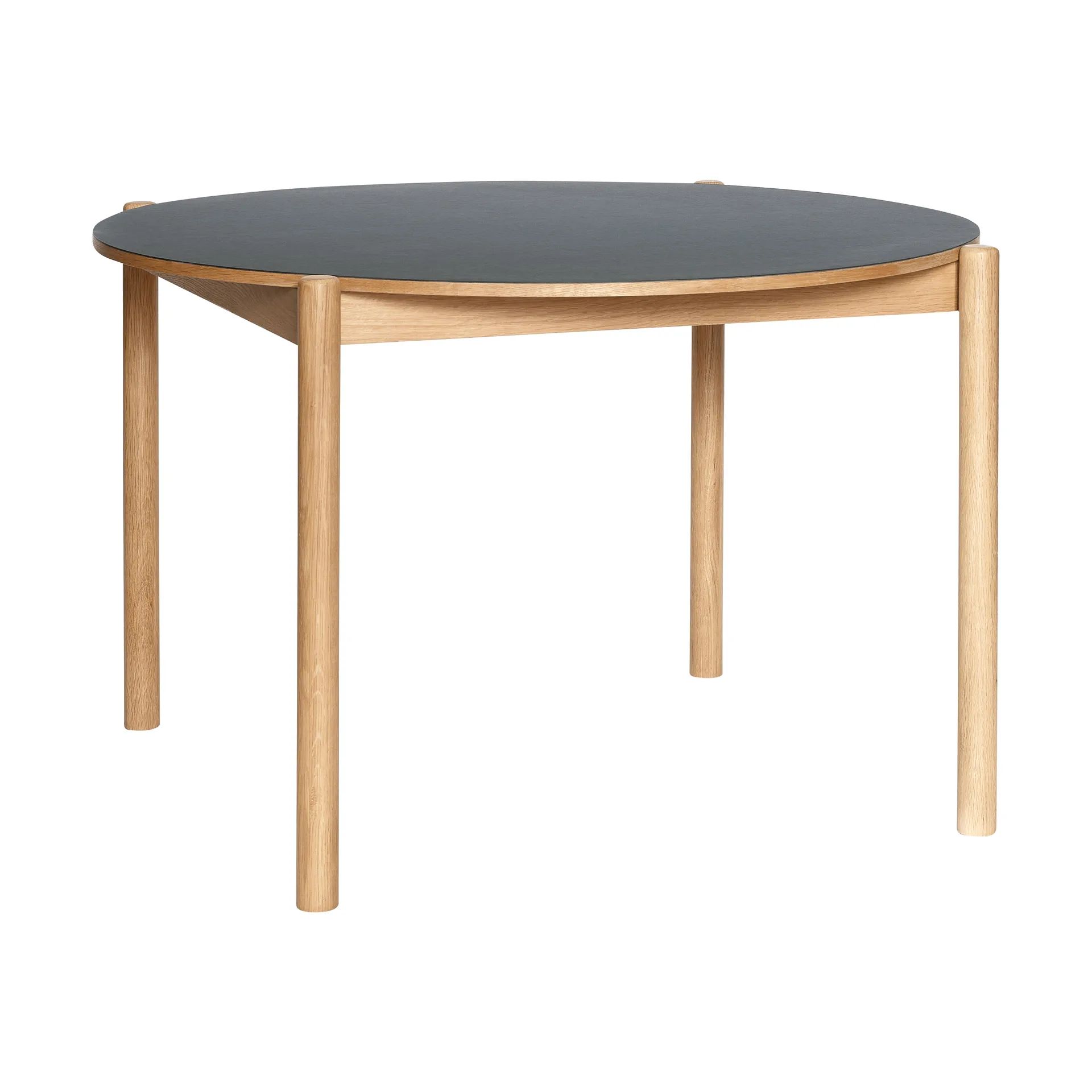 Oblique dining table, Black, Ø126 cm Hübsch Interior
