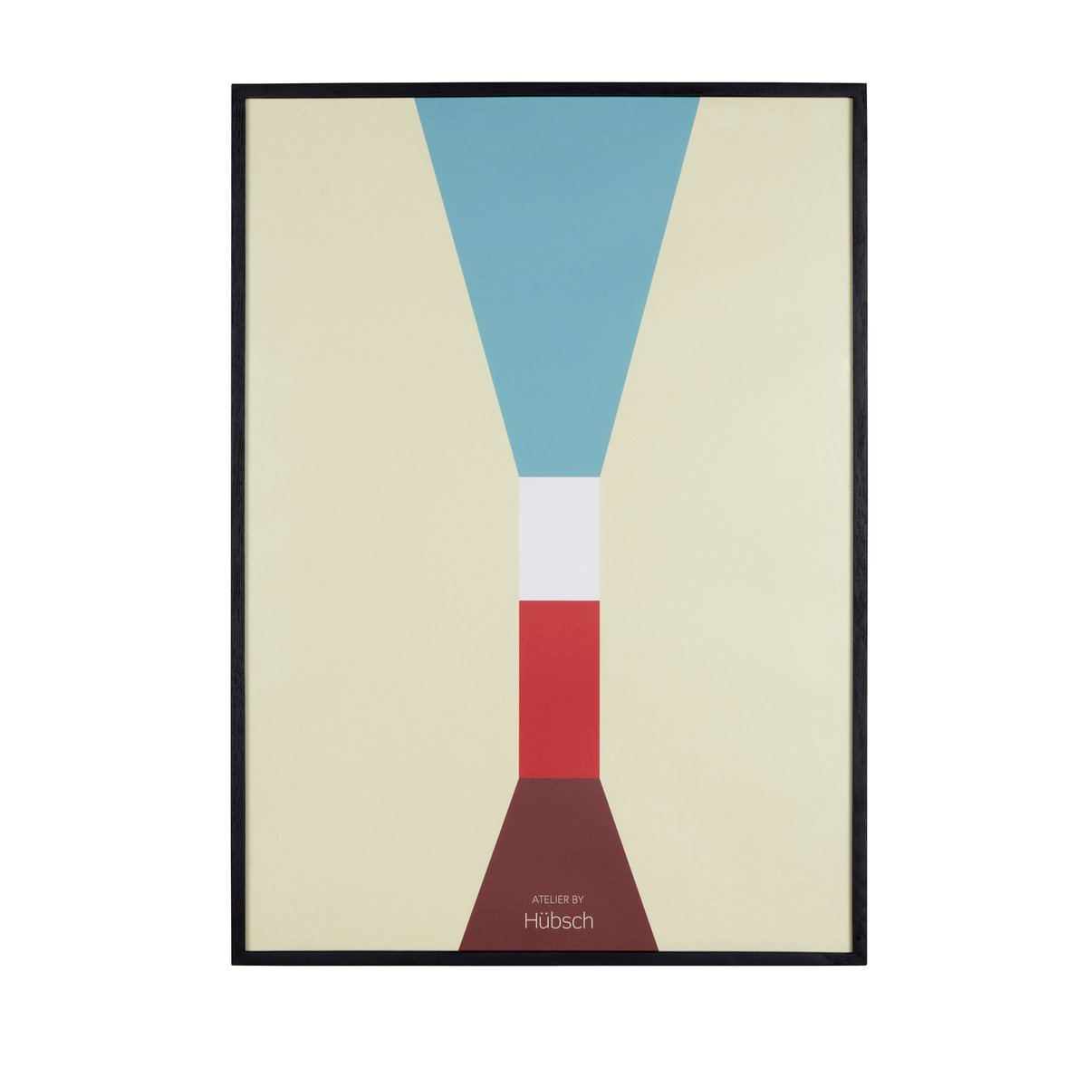 Hübsch Painting with wooden frame large Black