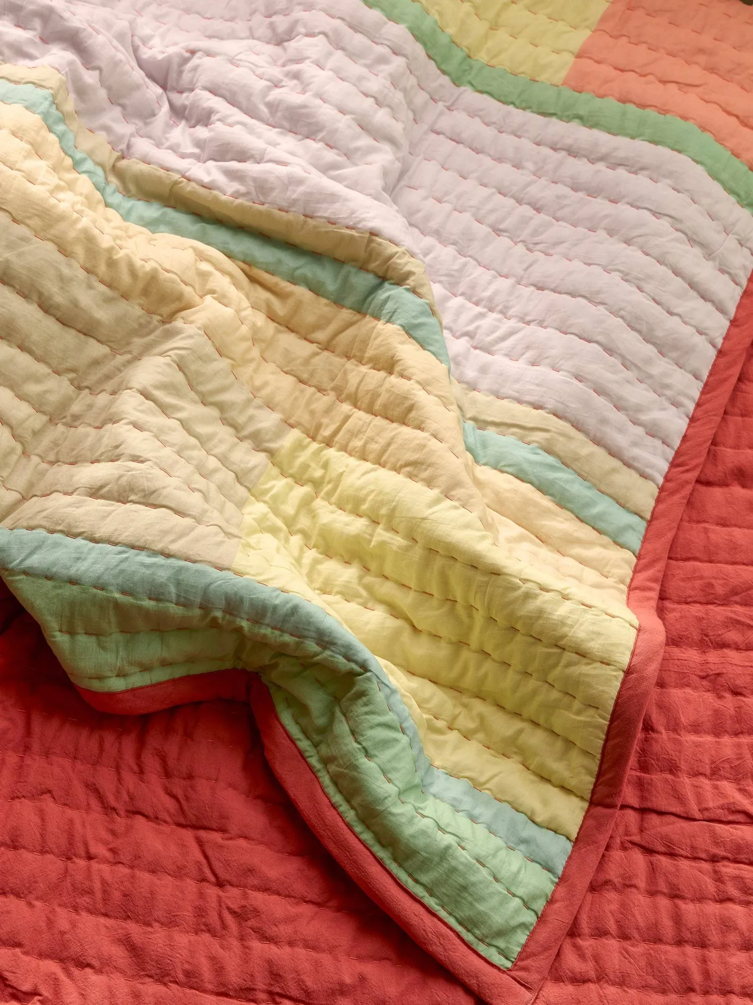 Pavilion throw blanket, Coral-multicolour, 140x200 cm Hübsch Interior