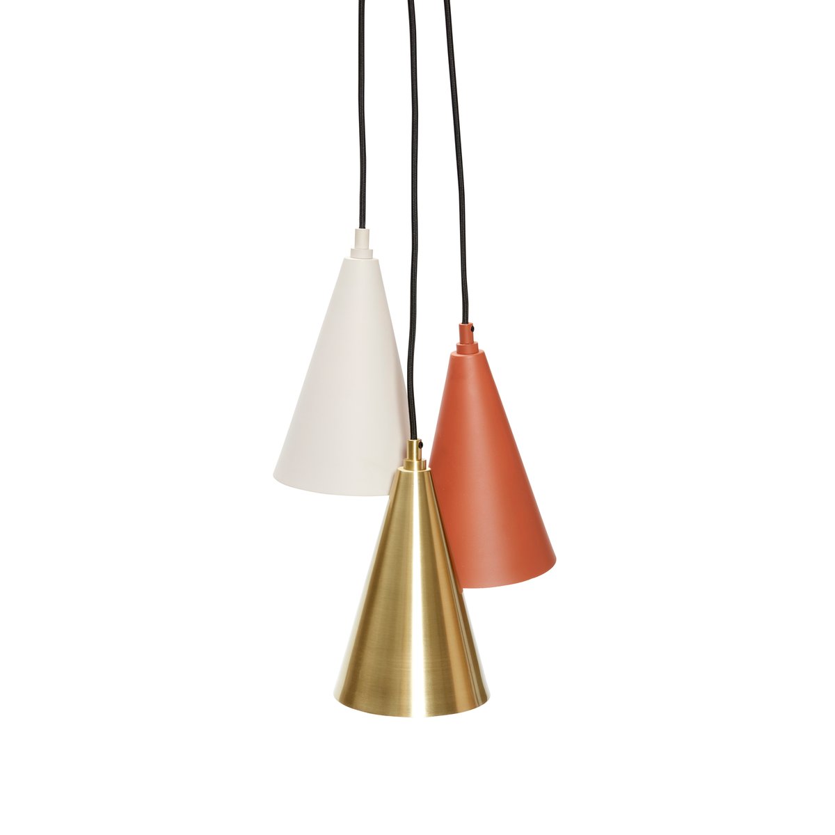 Hübsch Pendant 3 pcs Brown-brass-beige | Scandinavian Design | Pendant lamps |