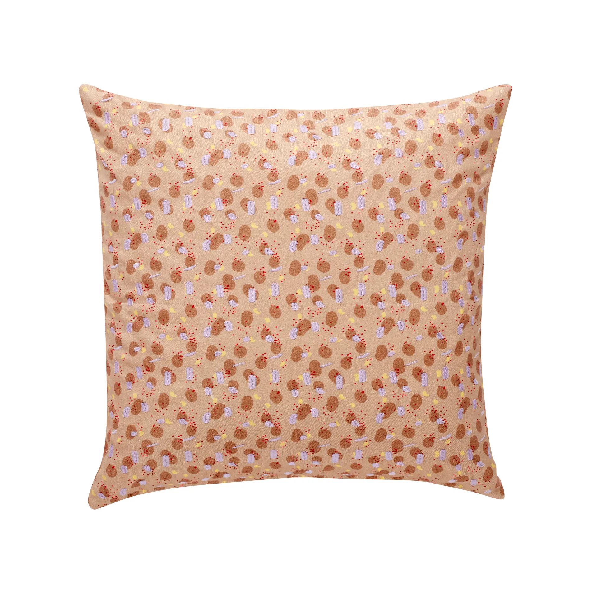 Pillow with cotton Filling 50x50 cm, Beige-brown-purple Hübsch Interior
