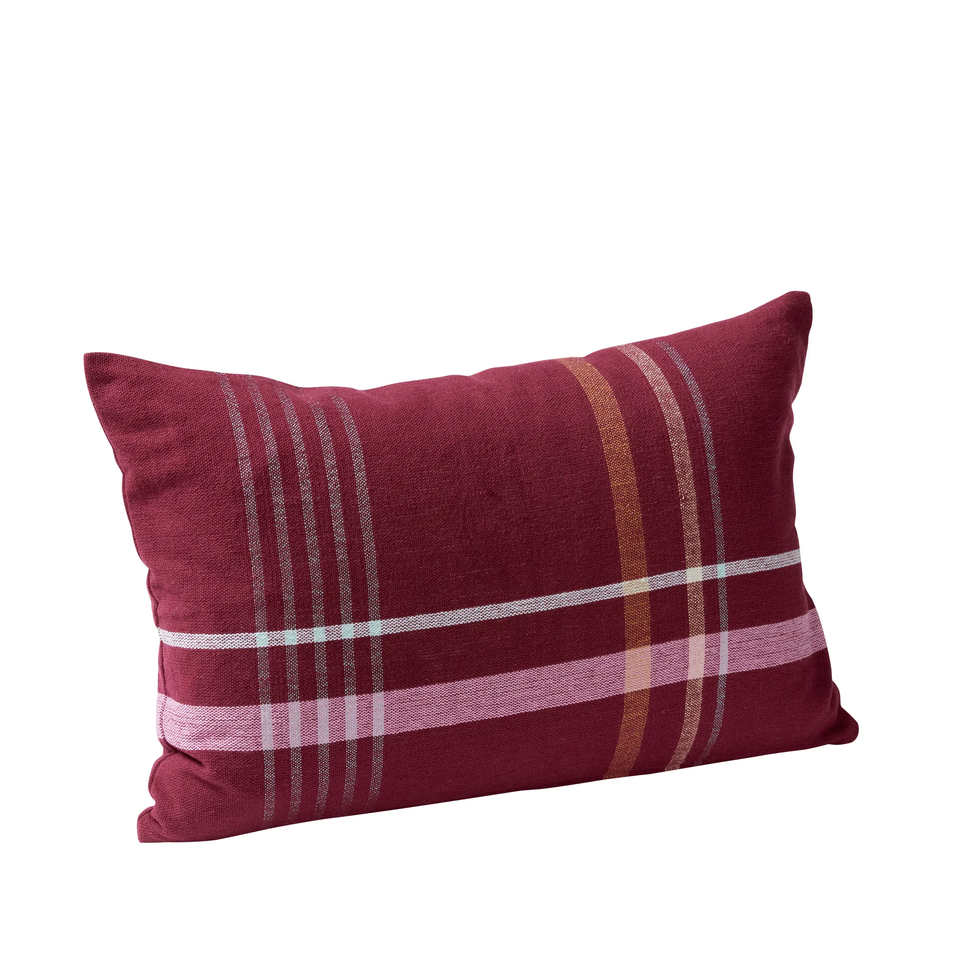 Quadrum Woven cotton pillow 40x60 cm, Redbrown-pink Hübsch Interior