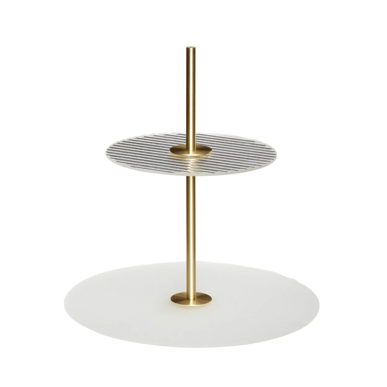 Hübsch Ripple cake stand o30 cm Glass-metal-frosted-clear-brass