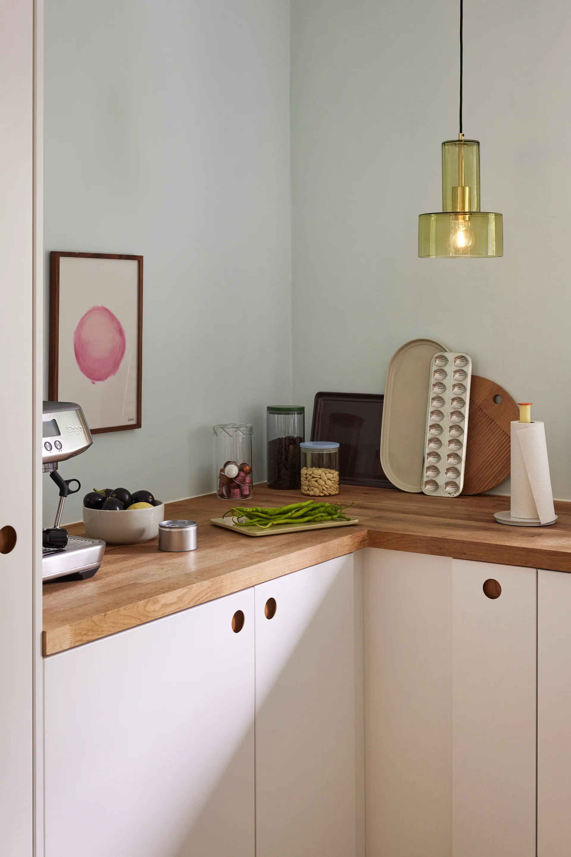 Ripple pendant lamp, Green Hübsch Interior