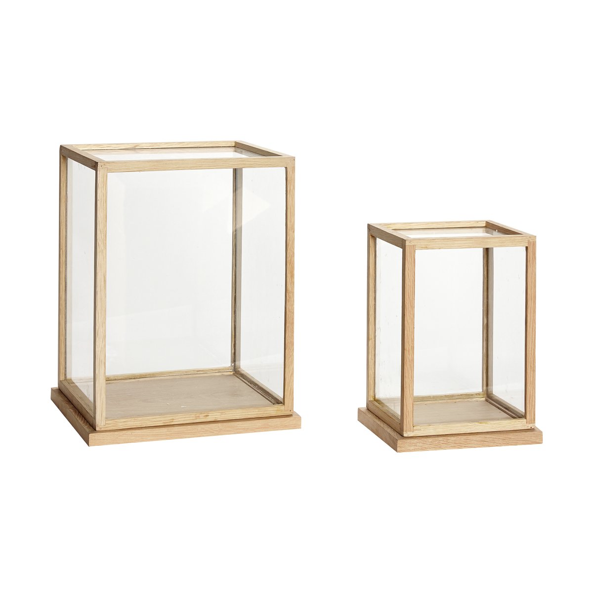 Hübsch Spectacle display box large set of 2 Oak | Scandinavian Design | Boxes & jars | Beige