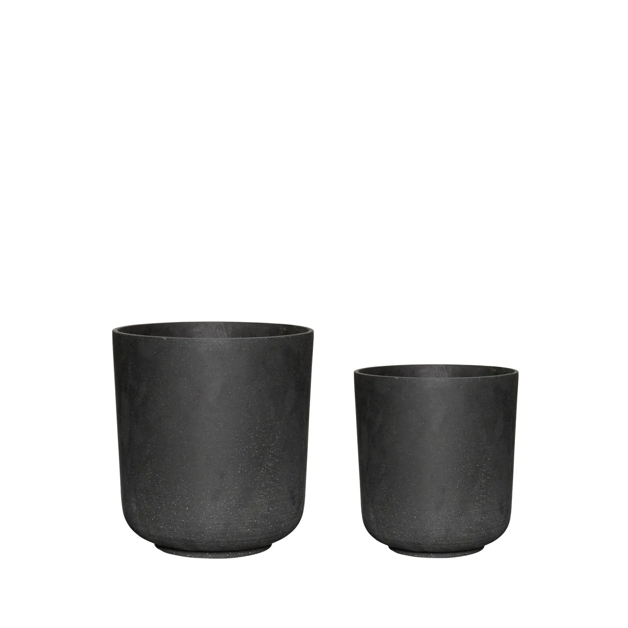 Hübsch Stoneware pots 2-pack Black | Scandinavian Design | Flower pots | Black