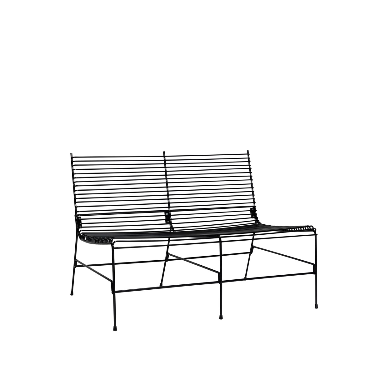 Hübsch String bench outdoor 121x88 cm Black | Scandinavian Design | Benches | Black