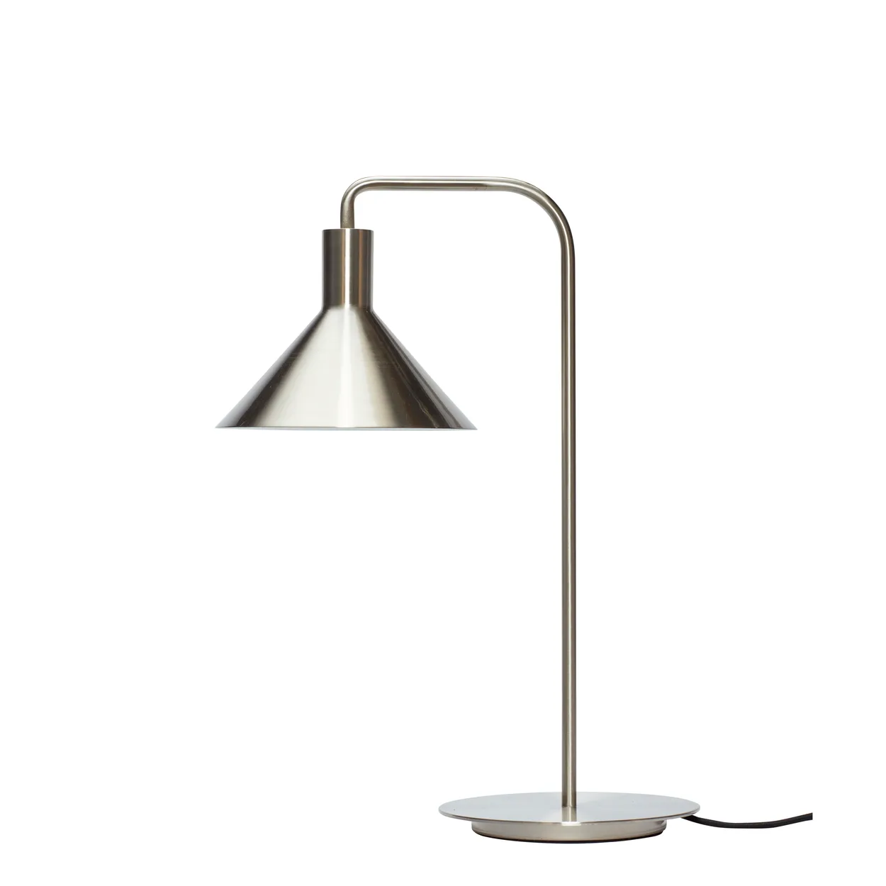 Hübsch Table lamp o37 cm Nickel | Scandinavian Design | Desk & table lamps | Silver-coloured